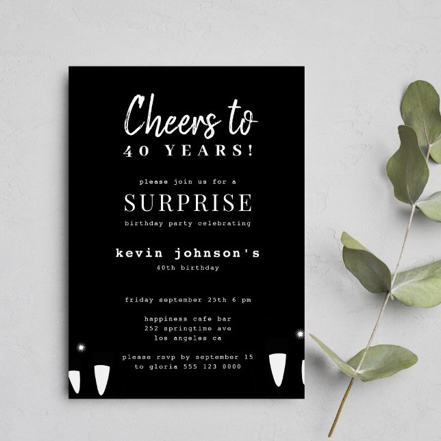 Modern typography any age men birthday party invitation (Creator Uploaded)