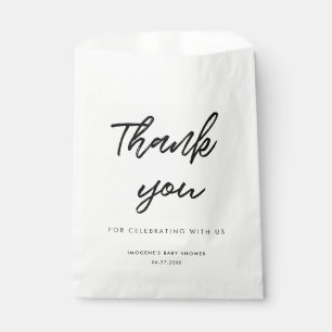 Modern typography Baby shower Favour Bag