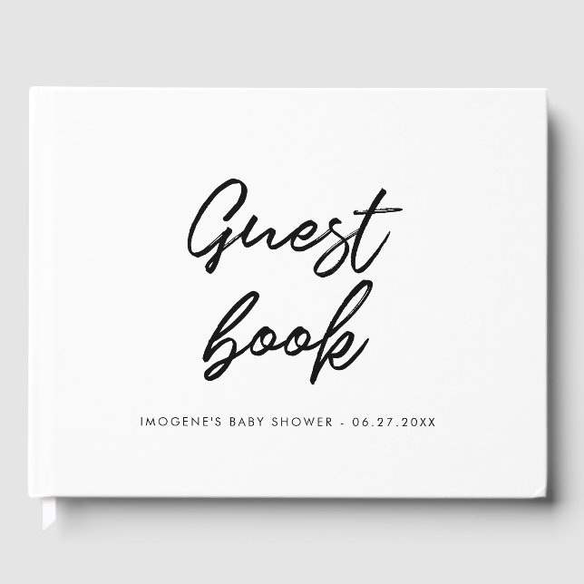 Modern typography Baby shower Guest Book (Front)