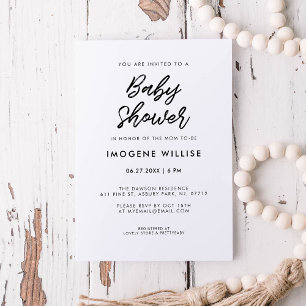 Modern typography Baby shower Invitation