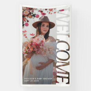 Modern Typography Baby Shower Welcome Photo Banner