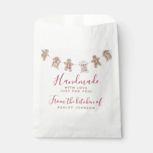 Modern Typography Baked Goods Gingerbread Favour Bag