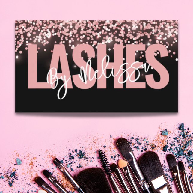 Modern Typography Beauty Makeup Artist Lashes  Business Card (Modern Typography Beauty Makeup Artist Lashes Business Card)