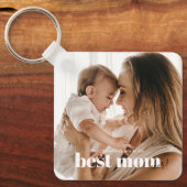 Modern Typography Best Mum Ever Photo Key Ring (Front)