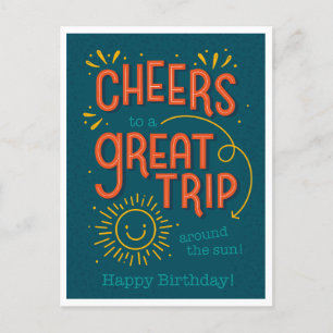 Modern Typography Birthday Postcard