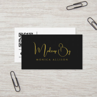 Modern Typography Black Beautician Business Card