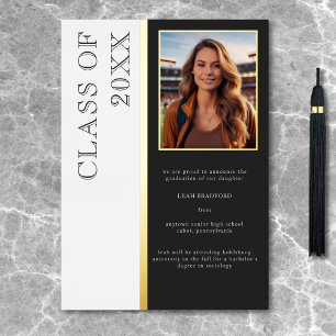 Modern Typography Black Photo Grad Announcement