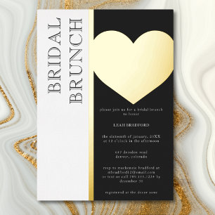 Modern Typography Black White Bridal Brunch
