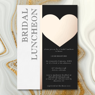 Modern Typography Black White Bridal Luncheon