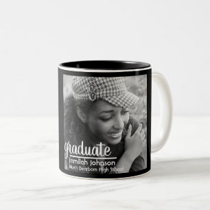 Modern Typography Black White Class of 2023 Mug
