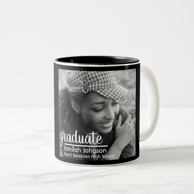 Modern Typography Black White Class of 2023 Mug (Front Right)