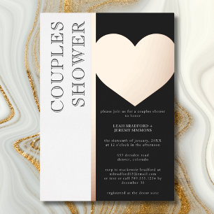 Modern Typography Black White Couples Shower