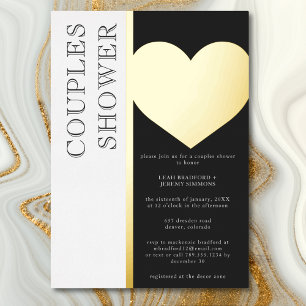 Modern Typography Black White Couples Shower