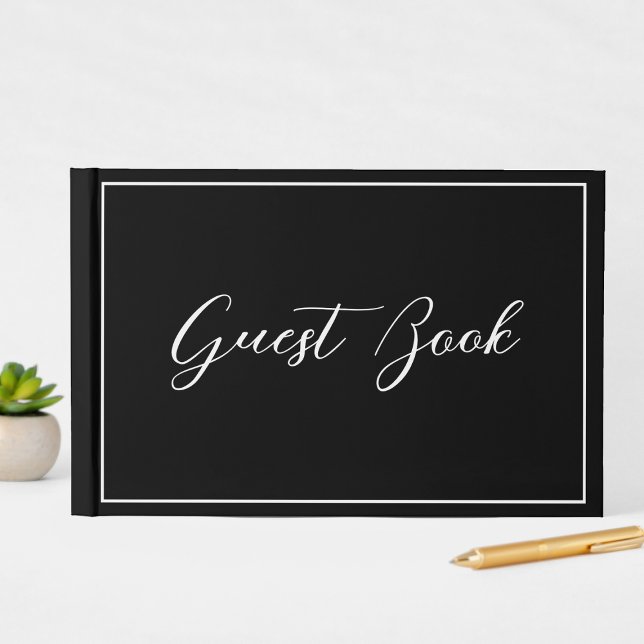 Modern Typography Black & White Guest Book (Creator Uploaded)