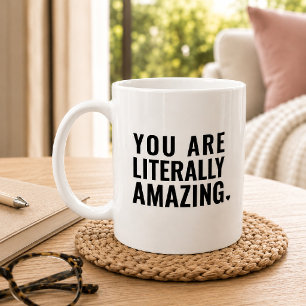 Modern Typography Black White Inspirational Quote Coffee Mug