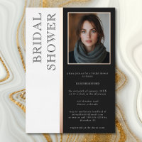 Modern Typography Black White Photo Bridal Shower