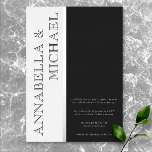 Modern Typography Black White Wedding