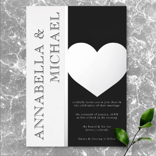 Modern Typography Black White Wedding