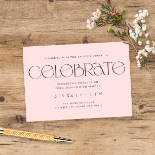 Modern Typography Blush Pink Graduation Party Enclosure Card