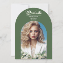 Modern Typography Bold Graduate Olive Green Arch 