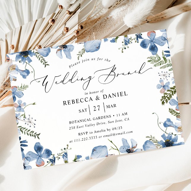 Modern Typography Botanical Wedding Brunch Invitation (Creator Uploaded)