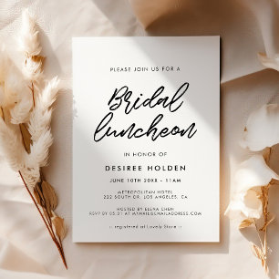 Modern typography Bridal luncheon Invitation