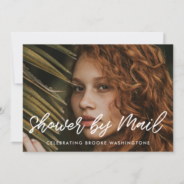 Modern typography Bridal Shower by mail photo Invitation (Front)