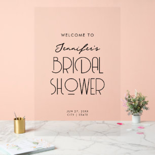 Modern Typography Bridal Shower Welcome Black Acrylic Sign