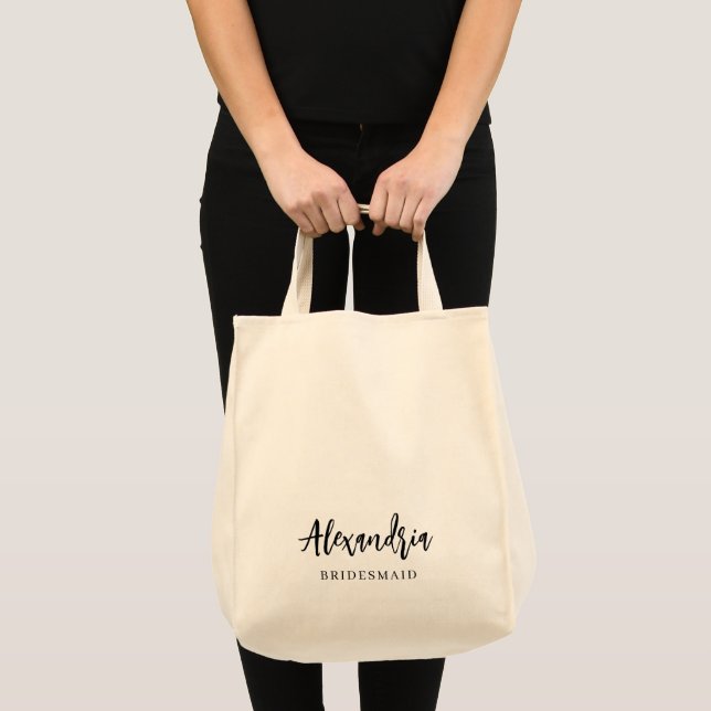 Modern Typography Bridesmaid Gift Personalised Tote Bag (Front (Product))