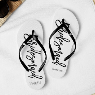 Modern Typography "Bridesmaid" Thongs