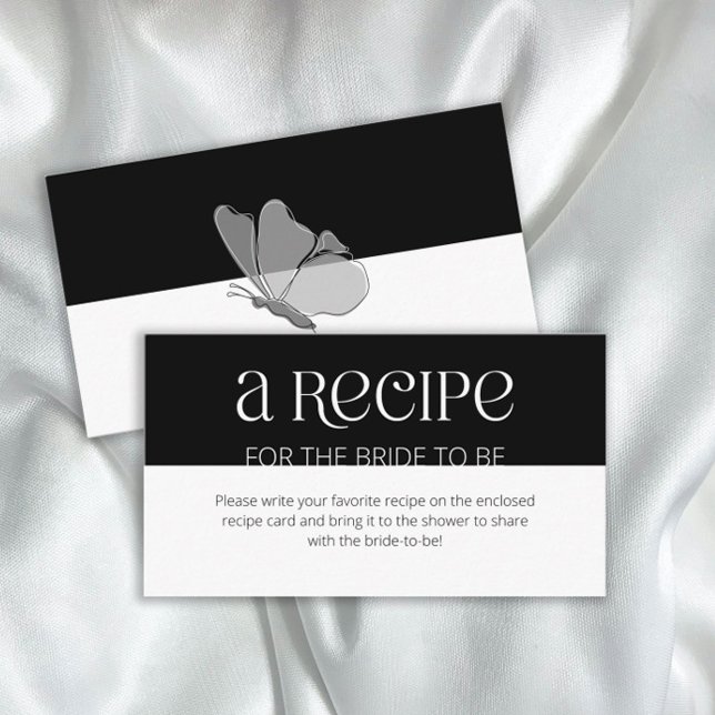 Modern Typography Butterfly Recipe for the bride Enclosure Card (Creator Uploaded)