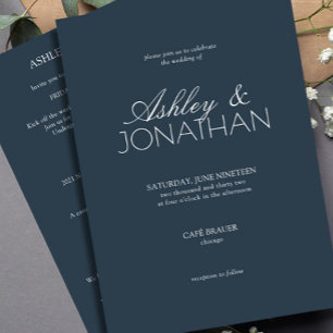 Modern Typography-Centric All-in-One Wedding Invitation