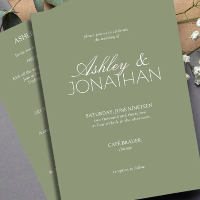 Modern Typography-Centric All-in-One Wedding Invitation (Creator Uploaded)