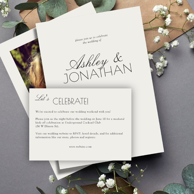 Modern Typography-Centric Wedding Enclosure Card (Creator Uploaded)