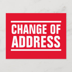 Modern typography change of address moving postcar postcard