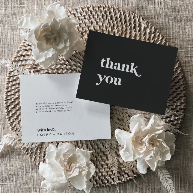 Modern Typography Charcoal Grey Thank You Card (Creator Uploaded)