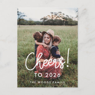 Modern typography Cheers to 2024 New Year's photo Postcard