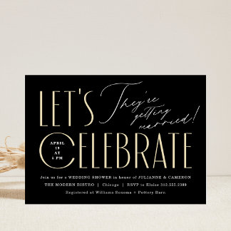 Modern Typography Chic Wedding Shower Invitation