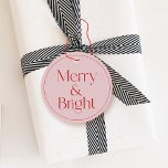 Modern Typography Christmas Hang Tag<br><div class="desc">Minimalist,  modern design in pink/red colour combination for your personalised Holiday Christmas hang tags. Customise it for yourself!</div>
