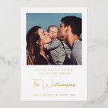 Modern Typography Custom Greeting Photo Gold Foil Holiday Card<br><div class="desc">Make a statement this holiday season with a simple modern typography custom greeting card, featuring a sleek design with gold foil accents. Add your favourite photo for a personal touch, creating a stylish and elegant holiday card that’s perfect for sending warm wishes to friends and family. Ideal for Christmas, New...</div>