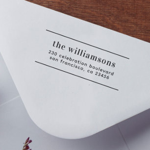 Modern Typography Custom Name & Return Address Self-inking Stamp