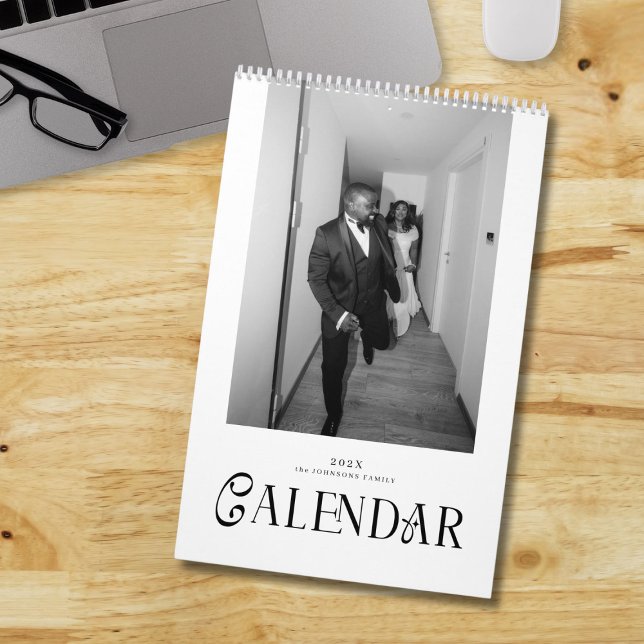 Modern Typography Custom Newlyweds Wedding Photo Calendar (Creator Uploaded)
