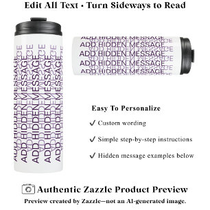 Modern Typography Custom Secret Message AM Thermal Tumbler