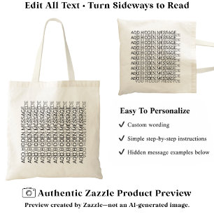Modern Typography Custom Secret Message BG Tote Bag
