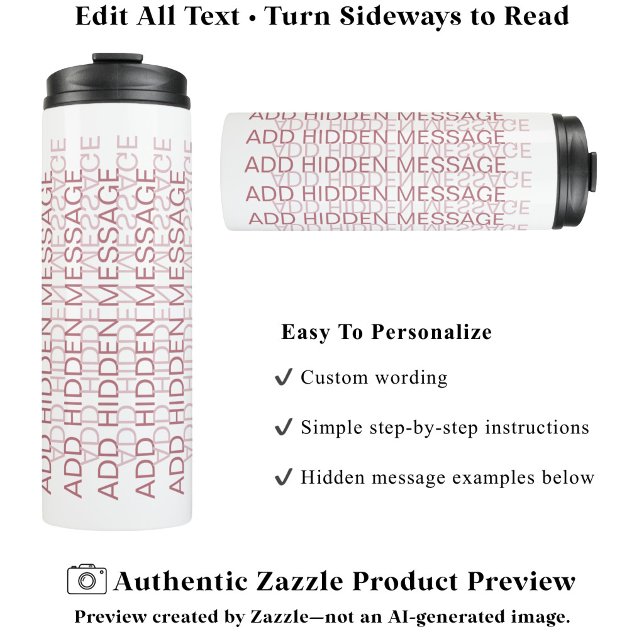 Modern Typography Custom Secret Message PP Thermal Tumbler (Creator Uploaded)