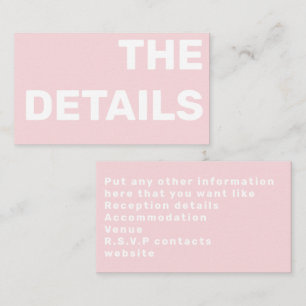 Modern typography details enclosure card