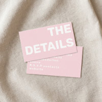 Modern typography details enclosure card