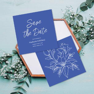 Modern typography - Dusty Blue Save The Date
