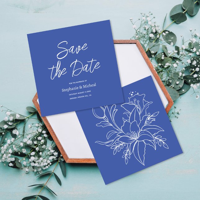 Modern typography - Dusty Blue Save The Date (Creator Uploaded)