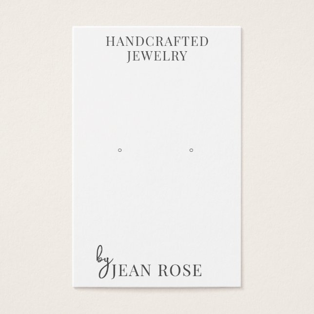 Modern Typography Earring Display Cards (Front)